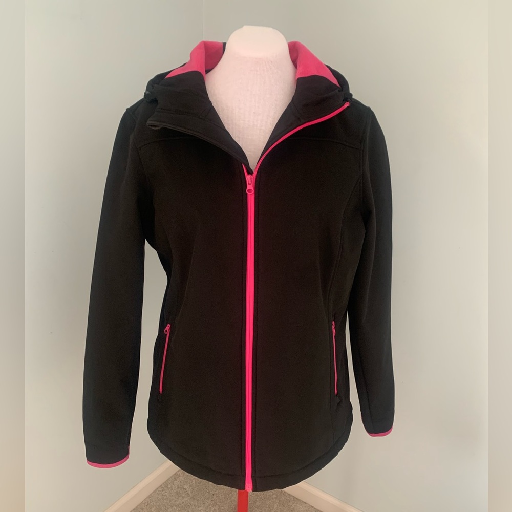 Everlast Large Black Pink Women's Hooded Athletic Jacket